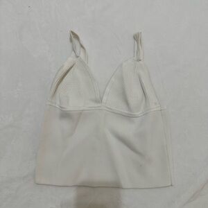 Zara White Crop Top with Triangle Design and Adjustable Straps